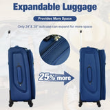 Softside Luggage Expandable 3 Piece Set Suitcase with Duffel Bag Upright Spinner Softshell N732P201004C
