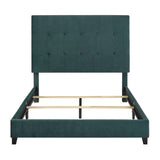 Queen Size Green Velvet Tufted Upholstered Platform Bed B108P160256