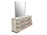 ZNTS Omari Modern Style 6- Drawer Dresser Made with Wood and Gold Accents in Beige B009P245440