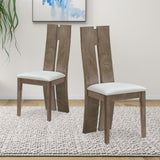 ZNTS Dining Chair Set of 2 MDF, sponge .PU Leather Upholstered Cushion Seat Wooden Back Side Chairs Wood W876126496