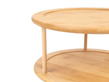 Kitchen Organizer Bamboo Turntable 2-Tier Spice Rack, 10.04 DIA x 6.89 in 46289726