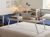 Folding Table with Adjustable Tilt Top and Foldable Legs, Natural Oak/White 09852641