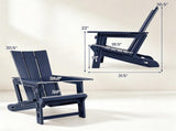 Blue Weatherproof HDPE Outdoor Adirondack Chair, 330LBS Capacity Ergonomic Patio Lounge Chair with 70718361