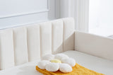 ZNTS Elena Twin Size Beige Velvet Upholstered Daybed, Ribbed Tufted Backrest, Daybed in Lavish Modern B083P152010