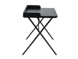 Computer Desk, X-Shaped Metal Legs Gaming Desk with Pegboard & Raised Baffle, Glossy MDF 48156844