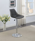 Dining Kitchen Adjustable Bar stool Chair Ebony Color Wax Polyurethane Leather Chrome Base Modern B011P151354