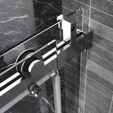 ZNTS 68-72 x 76 Single Sliding Frameless Shower Door in Brushed Nickel with Soft-Closing and 3/8 W1056133813