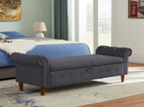 Multifunctional Storage Rectangular Sofa Stool- Gray 18195898
