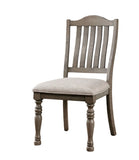 ZNTS Transitional Style 2pcs Side Chairs Antique Gray Solid wood Gray Fabric Dining Room Furniture Chair B011P197295