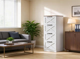 Farmhouse Vertical Printer Stand with X Pattern, 4-Drawer Storage Cabinet Fits Letter Files, White 32187189