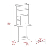 Compu Hutch Desk, Four Shelves, Writing Desk, One Lower Shelf -Black B20091904