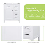 30" Bathroom Vanity without Sink, Cabinet Base Only, Bathroom Cabinet with Drawers, Solid Frame and WF321000AAK