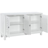 ZNTS TREXM Large Storage Space Sideboard, 4 Door Buffet Cabinet with Pull Ring Handles for Living Room, WF304838AAK