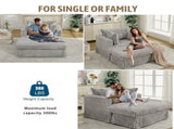47.7'' Oversized Corduroy Chaise Longue with Ottoman, Deep Seat Reclining Chair Sofa, W1628P206065
