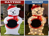2.5D Polar Bear with Light Ball Christmas Decor 3ft, 54 Warm White LED Animal Dcor, US Plug 5V 6W 39515552
