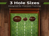 10ft Golf Putting Mat - Automatic Ball Return, 3 Hole Sizes , BrownGreen 52404563