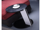 32.68" & 16.93" round coffee table end table sofa table side table set with black OAK veneer surface W2899P405894