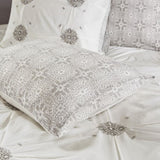6 Piece Embroidered Cotton Reversible Comforter Set Ivory King/Cal King B035128873