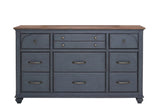 ZNTS 9-Drawer Dresser, No Assembly Required, Corduroy Blue Finish B108P193083