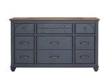 9-Drawer Dresser, No Assembly Required, Corduroy Blue Finish B108P193083
