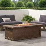 56'' Rectangular Outdoor MGO 50,000 BTU Propane Fire Pit, Brown Wood Pattern 57570.00BRN-50K