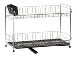2 Tier Slim-sized Dish Rack with Drain Spout, Black 35544103