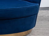 Wania Contemporary Velvet Swivel Chair, Blue T2574P164523