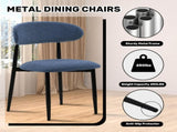 Dining Chairs Set of 2, Metal Kitchen Chairs with Modern Linen Fabric Upholstered for Dining Room, 18768430