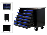 6 DRAWERS MULTIFUNCTIONAL TOOL CART WITH WHEELS-BLACKBLUE 29251477