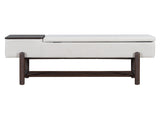 TREXM Farmhouse Upholstered Storage Bench with Hidden Compartment, Modern Entryway Bench for Living N715P308014P