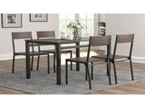 Dark Brown and Matte Black 5-Piece Dining Set B062P153838