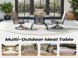 Round Dining Table, 41" Round Patio Table Wood-Like Grain with 1.57" Umbrella Hole, Metal T3623P504736
