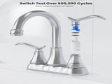 Bathroom Faucet Chrome with Pop-up Drain & Supply Hoses 2-Handle 360 Degree High Arc Swivel Spout 51282226