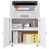Metal Printer Stand with Storage Mobile Printer Tables for Small Spaces with Door Adjustable Shelf 31626903
