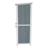 54" Two-Tone Storage Shed - Gray & White Design with Sloped Roof & 5 Compartments N769P282381G