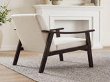 Medieval-inspired modern armchair with high back upholstered chair, solid wood legs, W2989P506961