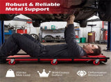 4 Level Adjustable Backrest Mechanic Rolling Creeper, Heavy Duty 6 Swivel Casters Garage Repair Cart 97371296