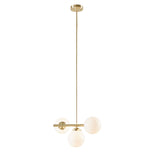 ZNTS 3-Light Chandelier with Frosted Glass Globe Bulbs B03596565