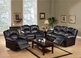 ZNTS Motion Recliner Chair 1pc Glider Couch Living Room Furniture Black Bonded Leather B011P205229