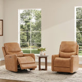 Dublin 30" Swivel Power Recliner Arm Chair Saddle Brown Faux Leather B2719P328580