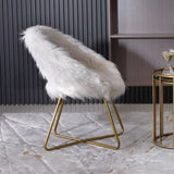 Slatina Faux Fur Upholstered Accent Chair, White T2574P164507