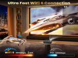FUDONI Projector with WiFi 6 and Bluetooth Dual-way, Native 1080P 4K Support Outdoor Movie Projector 51249764