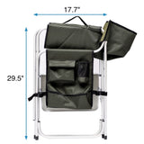 2-piece Padded Folding Outdoor Chair with Side Table and Storage Pockets,Lightweight Oversized W24172220