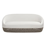 Willow 71" Upholstered Woven Patio Deep Seating Sofa, Wheat Beige Axroma Olefin B2719P245972