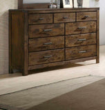 1pc Rustic Industrial Style Brown Seven Drawer Dresser Bedroom Solid Wood Wooden Furniture B011P234684