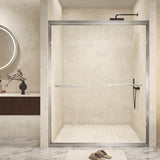 44-48" x 72" Tempered Glass with Explosion Proof Film, Aluminum Frame Double Sliding Shower Door, W1675P288830