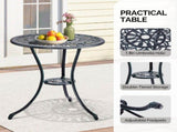 3 PCS Outdoor Set, All-Weather Cast Aluminum Tulip Table and Chairs Set of 2, Patio 50860135
