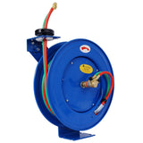 Welding Hose Reel Retractable 1/4 Inch x 50Foot Twin Oxygen Acetylene Rubber Hoses STD Duty Max W465140589