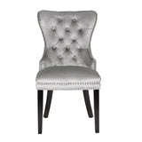 Erica 2 Piece Wood Legs Dinning Chair Finish with Velvet Fabric in Light Gray 808857794864