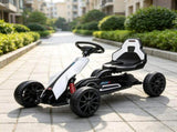 White Kids Pedal Go Kart Adjustable Seat, Full Swing Axle, All-Terrain Ride On Toy 30567870